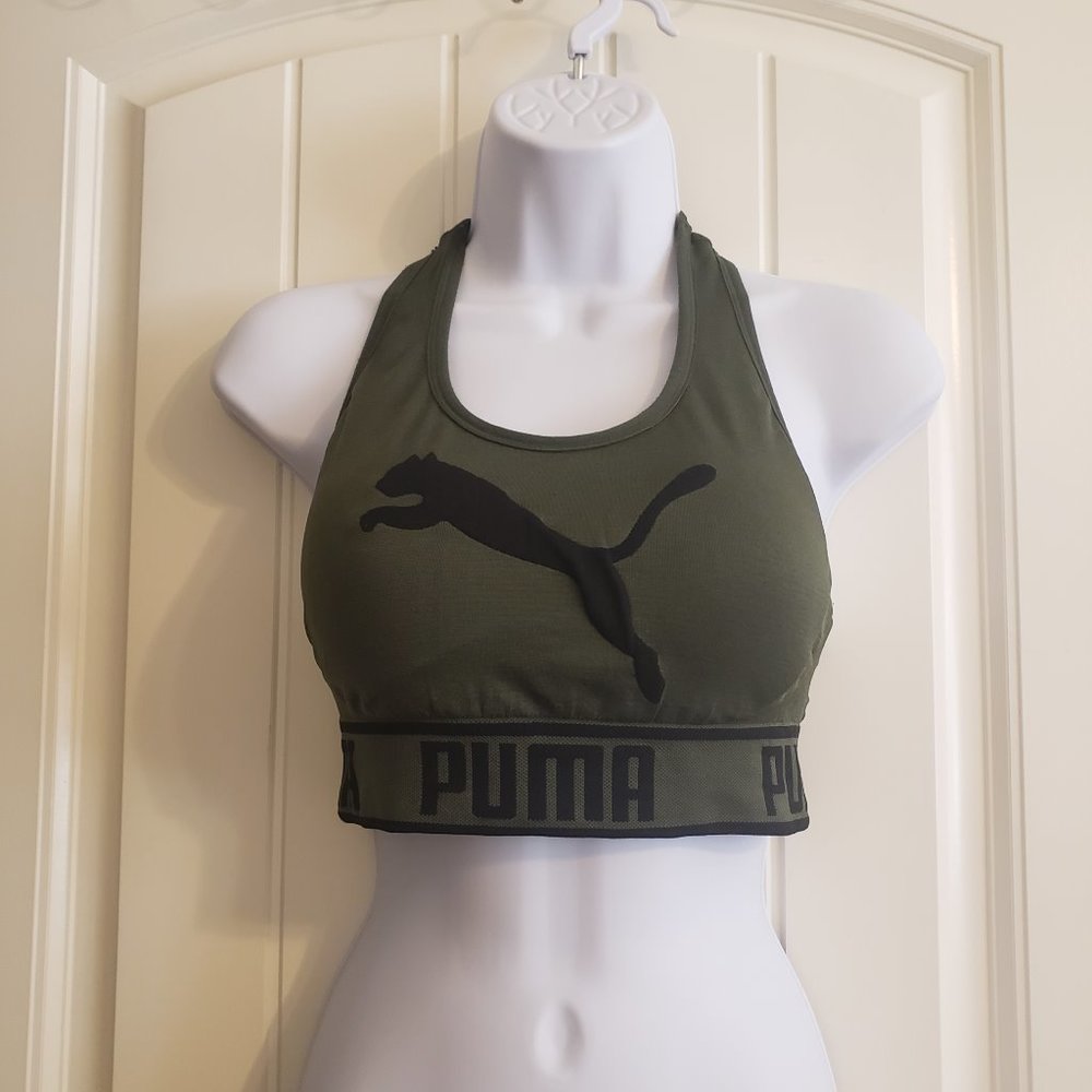 Puma Green/Black Sports Bra